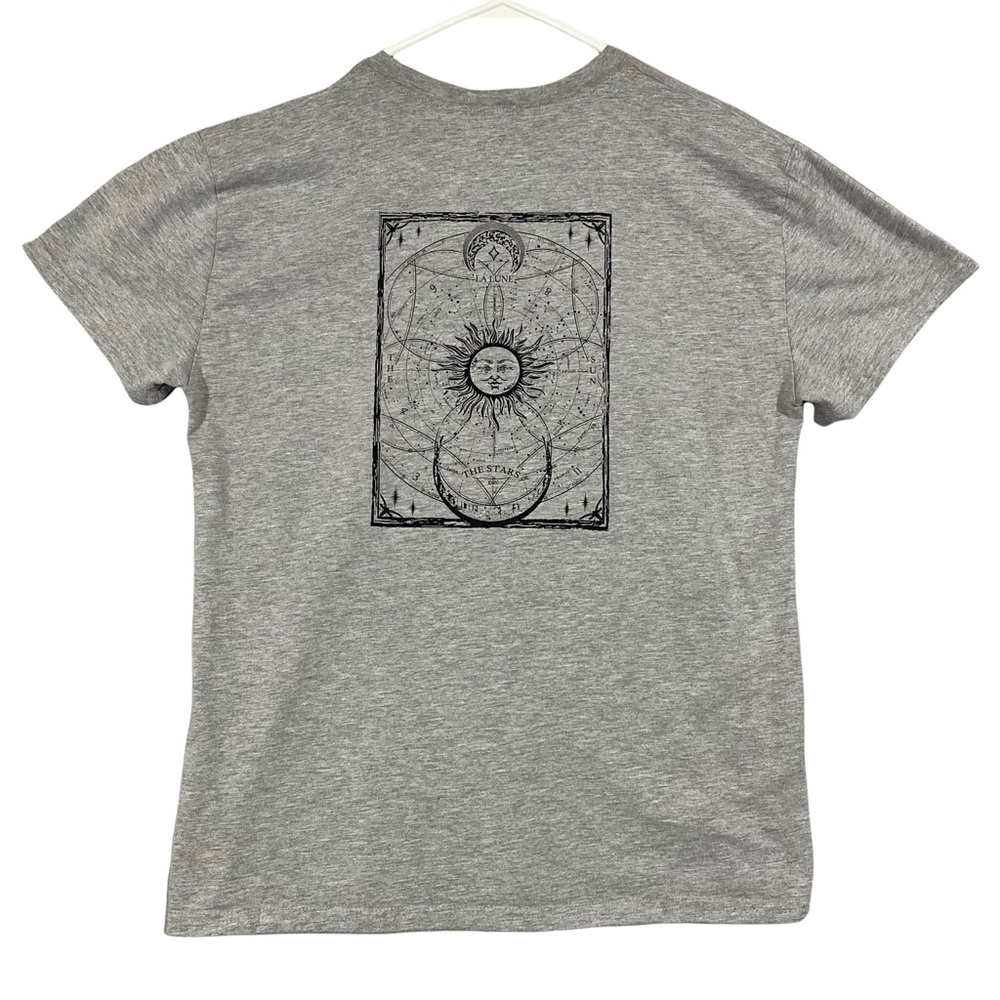 Orange Kiss Astrology Graphic Print T-Shirt Gray Women Size‎ | M